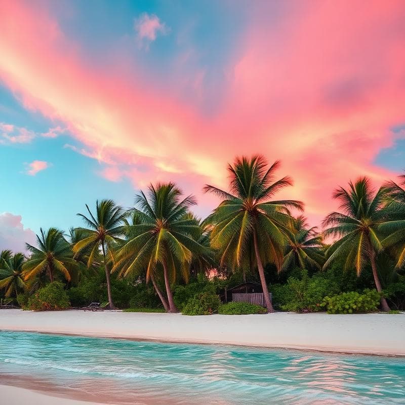 Tulum beach with ancient ruins