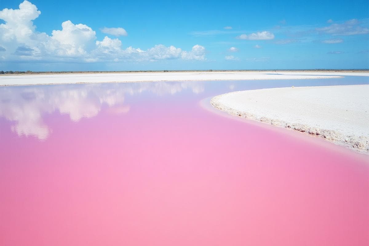 Pink lakes of Las Coloradas