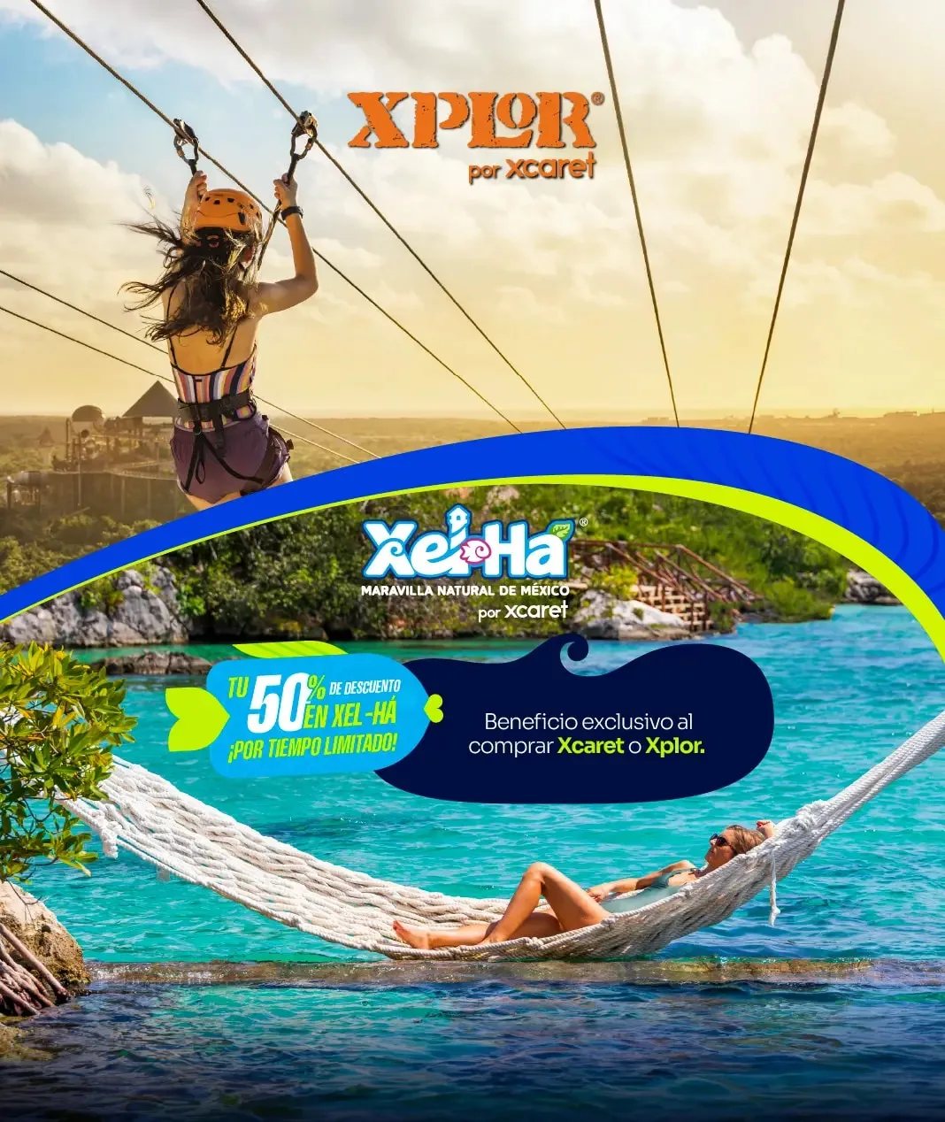 Tirolesas y vehículos anfibios en el parque de aventura Xplor